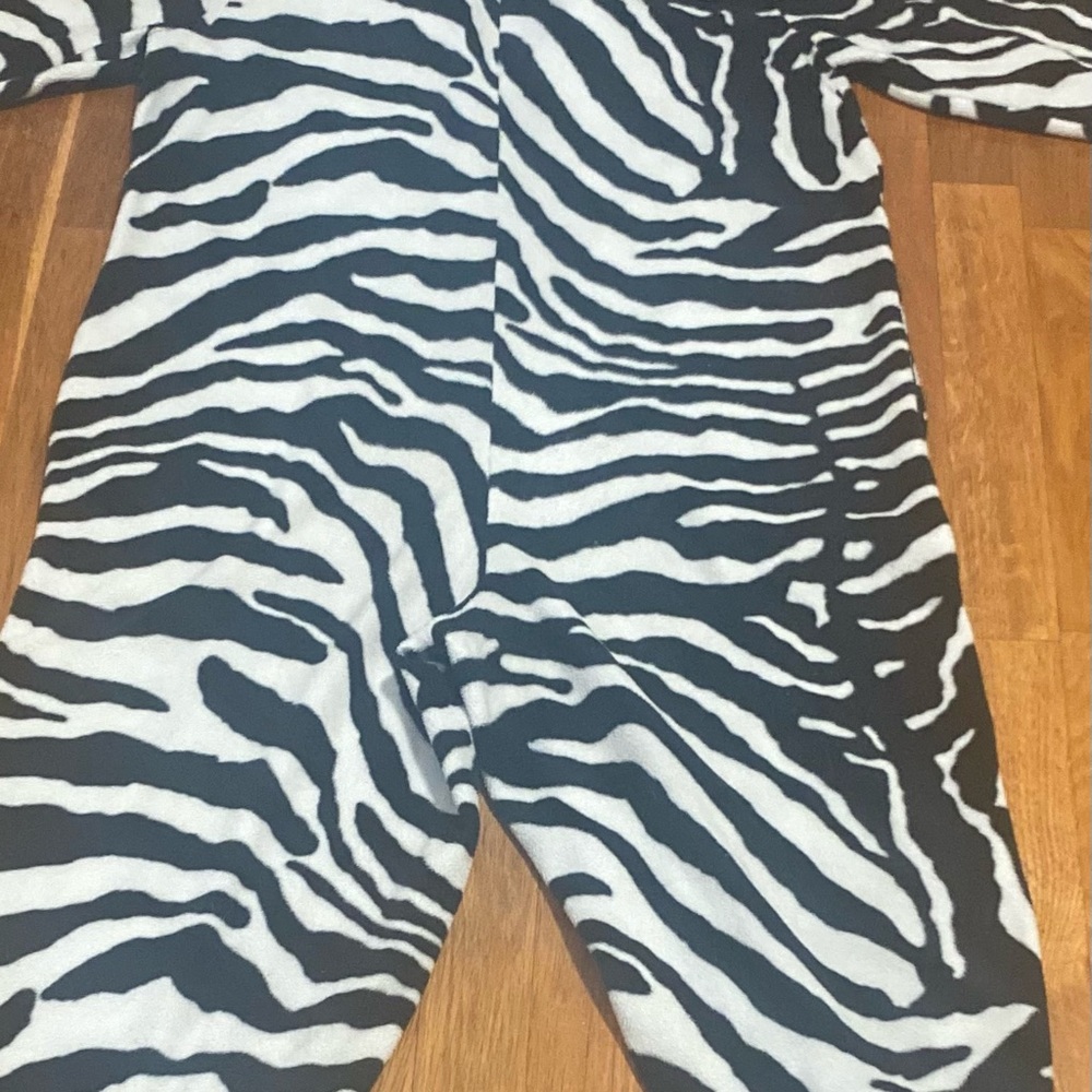 Nick & Nora Zebra Print Pajama Onesie - Black and White